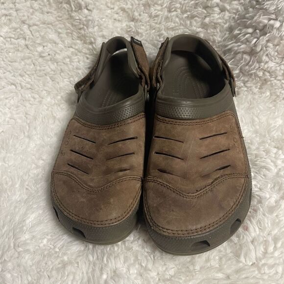 CROCS | Bogota brown suede Gorpcore slip-on slide clogs | MENS SZ12 main image 8